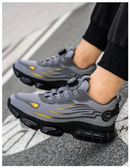 Rotary Buckle Work Safety Shoes For Men and Women Air Soft Sole Lightweight Protective Work Sneakers Men Breathable Boots
