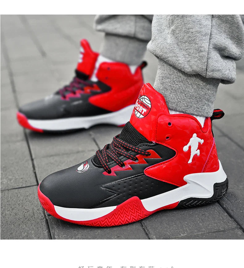 Children Basketball Shoes For Boys Girls Trainers High Top Sneakers Kids Training Shoes Outdoor Non-slip Children's Sports Shoes