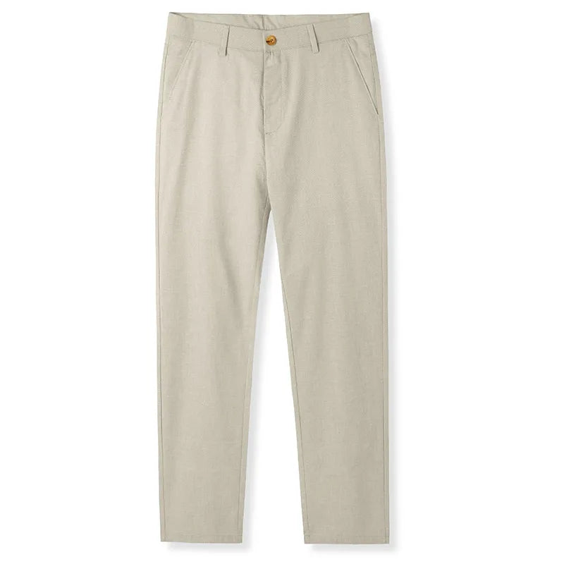 Men's Casual Trousers 2026 New Loose Fit Linen-Blend Straight Leg Pants Breathable Lightweight Comfort