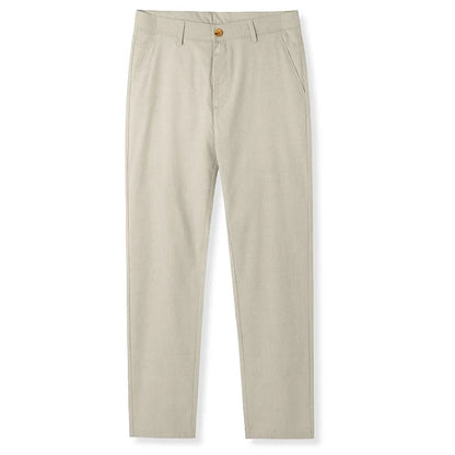 Men's Casual Trousers 2026 New Loose Fit Linen-Blend Straight Leg Pants Breathable Lightweight Comfort