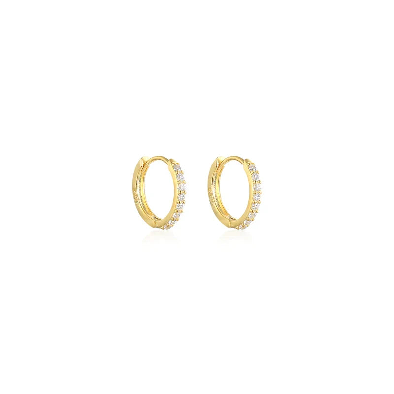 Ins Star Anise 925 Sterling Silver  Earring For Women Hoop Earrings Crystal Fine Jewelry Glossy 18K Gold Mom Gift Trend