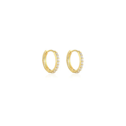 Ins Star Anise 925 Sterling Silver  Earring For Women Hoop Earrings Crystal Fine Jewelry Glossy 18K Gold Mom Gift Trend