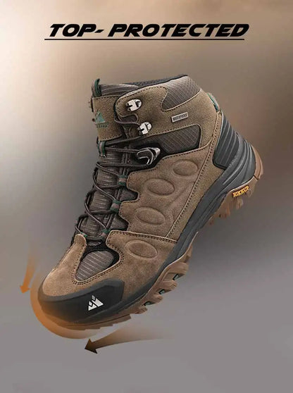 High-Top Men Hiking Boot Winter Outdoor Shoes Lace-Up Non-slip Sports Casual Trekking Boots Man Suede Warm Shoes