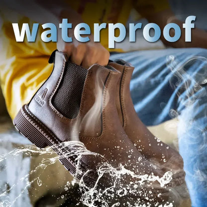 Anti Smashing Anti Piercing Steel Toe Boots Combat Anti Splashing Anti Slip Oil Wear Resistant Durable Labor Protection Shoes