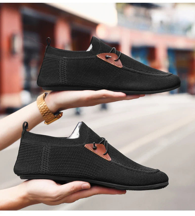 Mesh Loafers Men Driving Moccasins Thin Bottom Flats Walking Shoes Breathable Non Slip Casual Loafers Slip on Mens Shoes