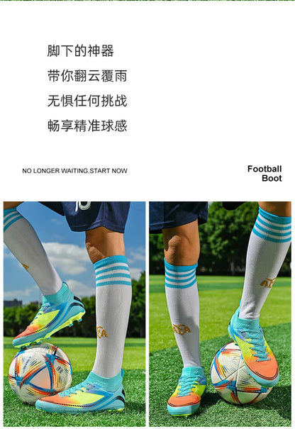 Mens Soccer Shoes TF/FG High Ankle Football Boots Kids Women Outdoor Sports Shoes Multicolor Training Match Athletic Sneakers