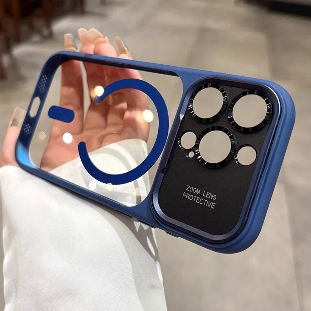 Original Clear Magnetic for Magsafe Case for iPhone 17 16 15 14 13 Pro Max 17 Air Full Lens Camera Protection Shockproof Cover