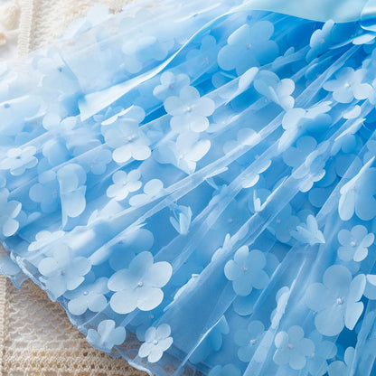 Summer Dress for Girls 2-6Y Bow Tutu Butterfly Kid's Princess Dress Elegant Wedding Party Dress