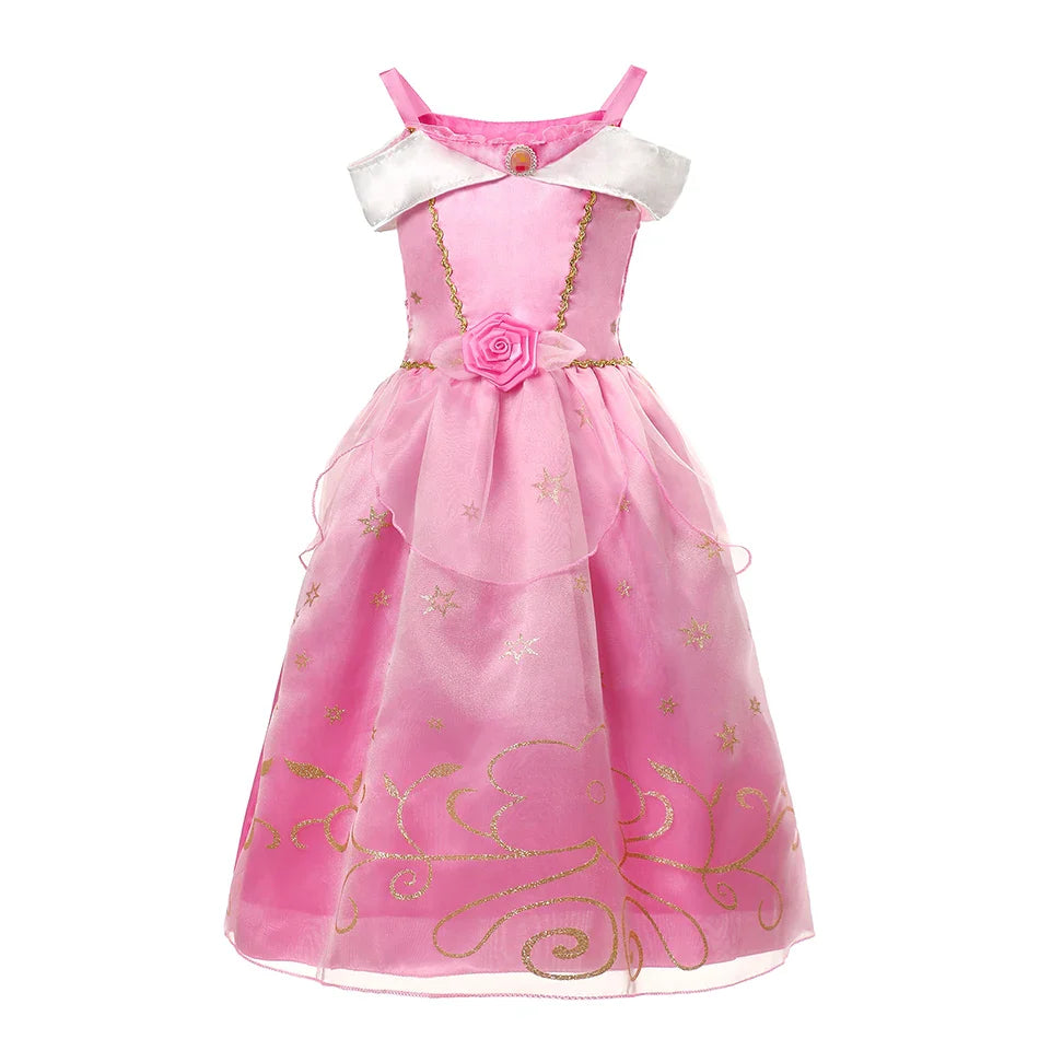 Children Costume Girl Dress Halloween Princess Cosplay Party Rapunzal Anna Elsa Birthday Clothes