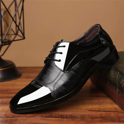 Men's Dress Shoes Formal Suit Tuxedo Lace-Up Oxford Shoe For Business Breathable Casual Shoe For Men