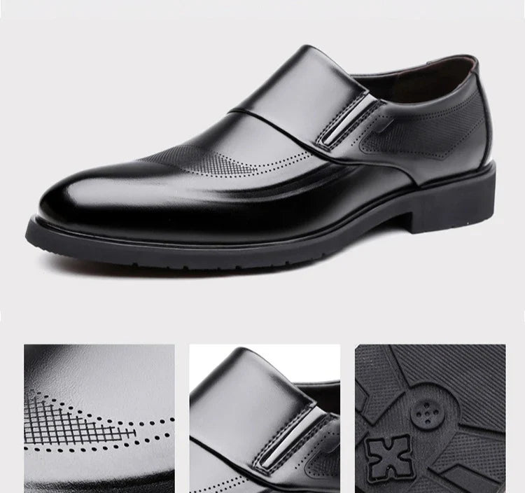 Designer Leather Shoes for Men Spring Autumn Business Casual Shoes Male Fashion Solid Color Wedding Shoe Man