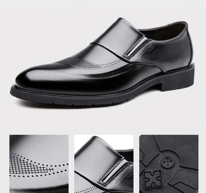 Designer Leather Shoes for Men Spring Autumn Business Casual Shoes Male Fashion Solid Color Wedding Shoe Man