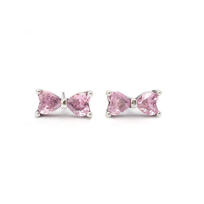New 925 Silver Earring Shaped Circle Pearls Drop Earring Sparkling Bow Stud Earrings PandKK Original For Women Gift Fine Jewelry