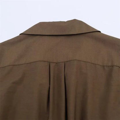 Women's Dress Fall 2025 New Solid Color Long Sleeve Shirt Style A-Pendulum Dress Belt Decoration Casual Fashion Personality