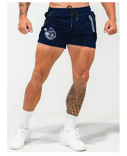 Men's Printed Shorts Summer Quick Dry Side Double Zipper Pockets Design Running Basketball Training Gym Shorts