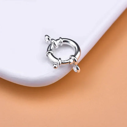 925 Sterling Silver Spring buckle accessories, circle bubble buckle, necklace joint beads buckle, DIY DIY connection buckle