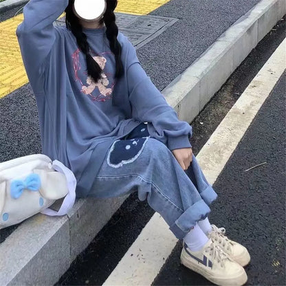 Cute Hip Hop Bear Jeans Girls Cool Pants