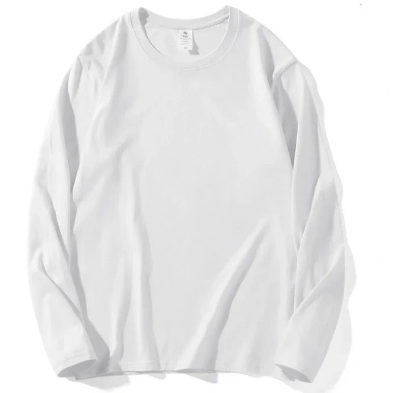 2026 Autumn Women Leisure Cotton Daily Long Sleeve Tops Lady Versatile Round Neck Baggy Clothes Female Concise Solid T-shirts