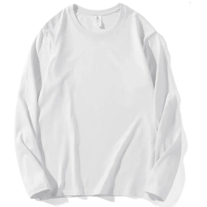 2026 Autumn Women Leisure Cotton Daily Long Sleeve Tops Lady Versatile Round Neck Baggy Clothes Female Concise Solid T-shirts