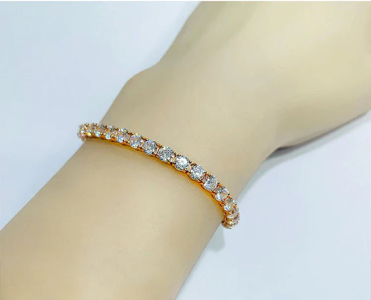 Luxury  Jewelry VVS Moissanite  Sterling Silver 925 Fashion Moissanite Tennis Chain Bracelet and Necklace For Women