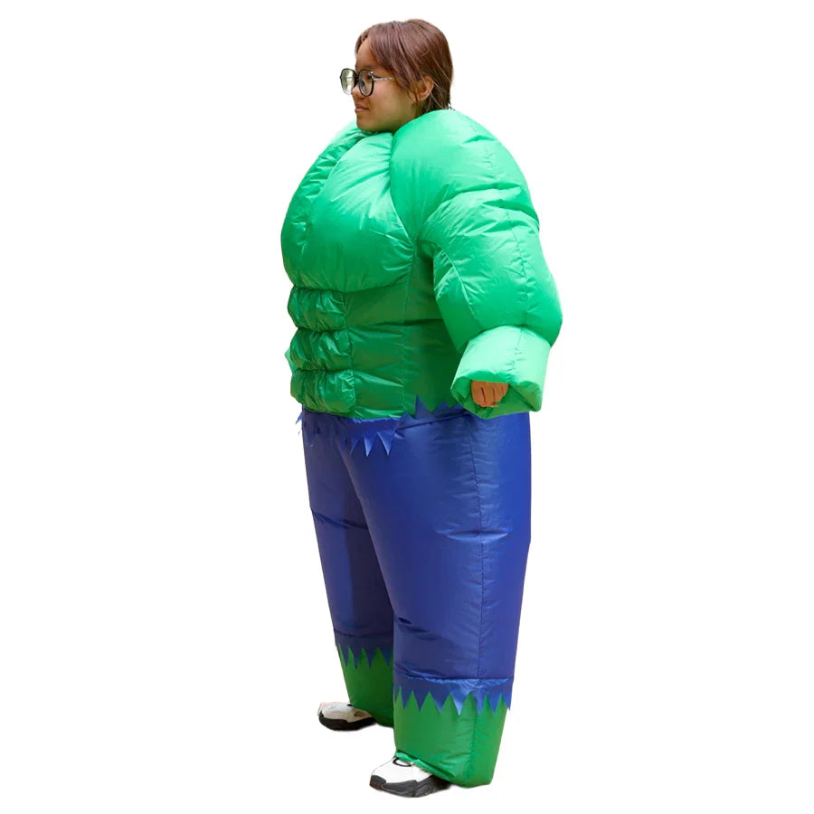 Adult Thick US Team Inflatable Suit Green Muscle Style Cosplay Stage Performance Costume