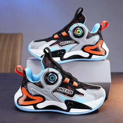 Children Fashion Sneaker Boys Casual Shoes Leather Flat Student Walking Shoes Outdoor Girl Basketball Sports Footwear