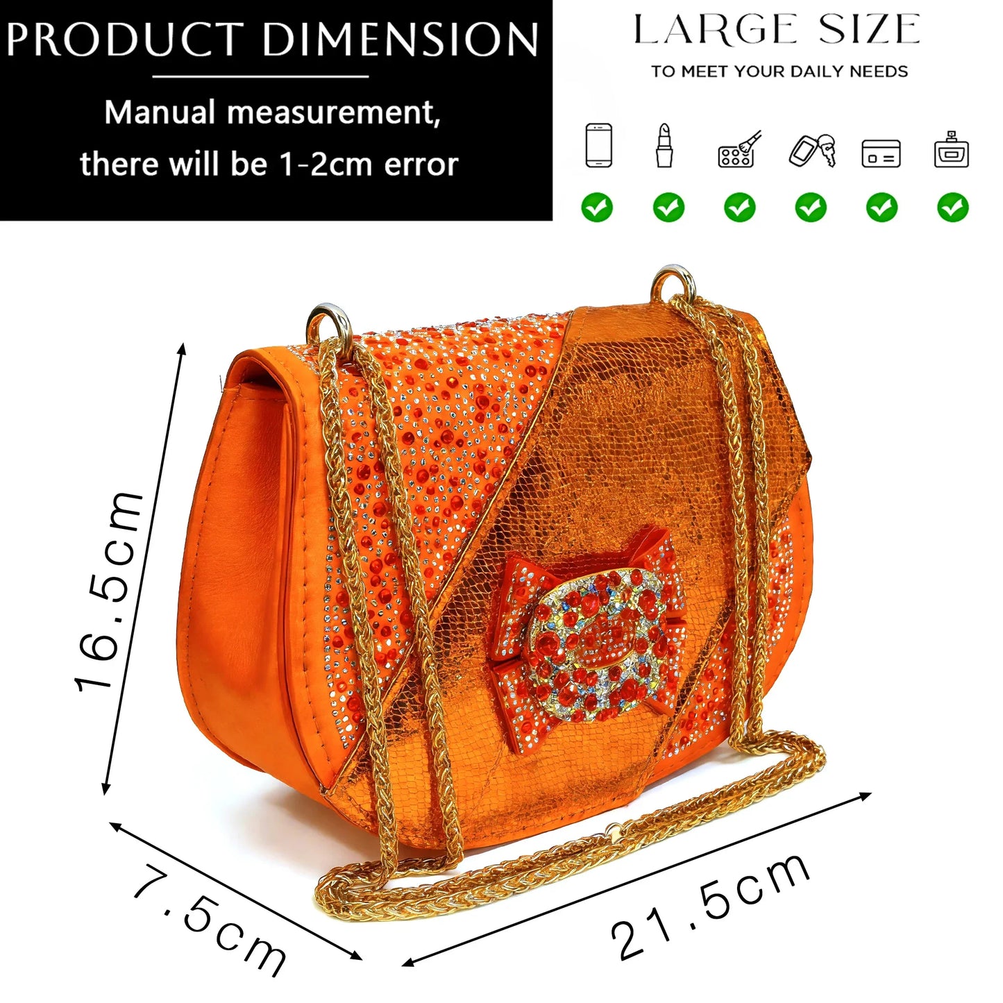 2026 Elegant Gold High Heel Shoe and Rhinestone-Accented Matching Bag Set - Stylish Peep Toe Design Perfect for Parties