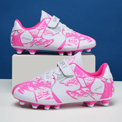 Kids Soccer Cleats Boys Football Shoes Training Boots Youth Ultralight Non-slip Sports Sneakers Breathable Comfortable Grass