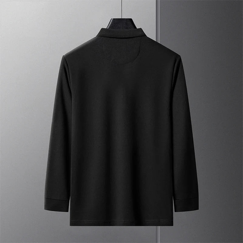 Popular Men's Spring and Autumn Horse Logo Trendy Brand Temperament Fashionable Outdoor Sports Top Long Sleeved Polo Shirt