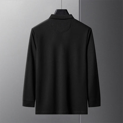 Popular Men's Spring and Autumn Horse Logo Trendy Brand Temperament Fashionable Outdoor Sports Top Long Sleeved Polo Shirt