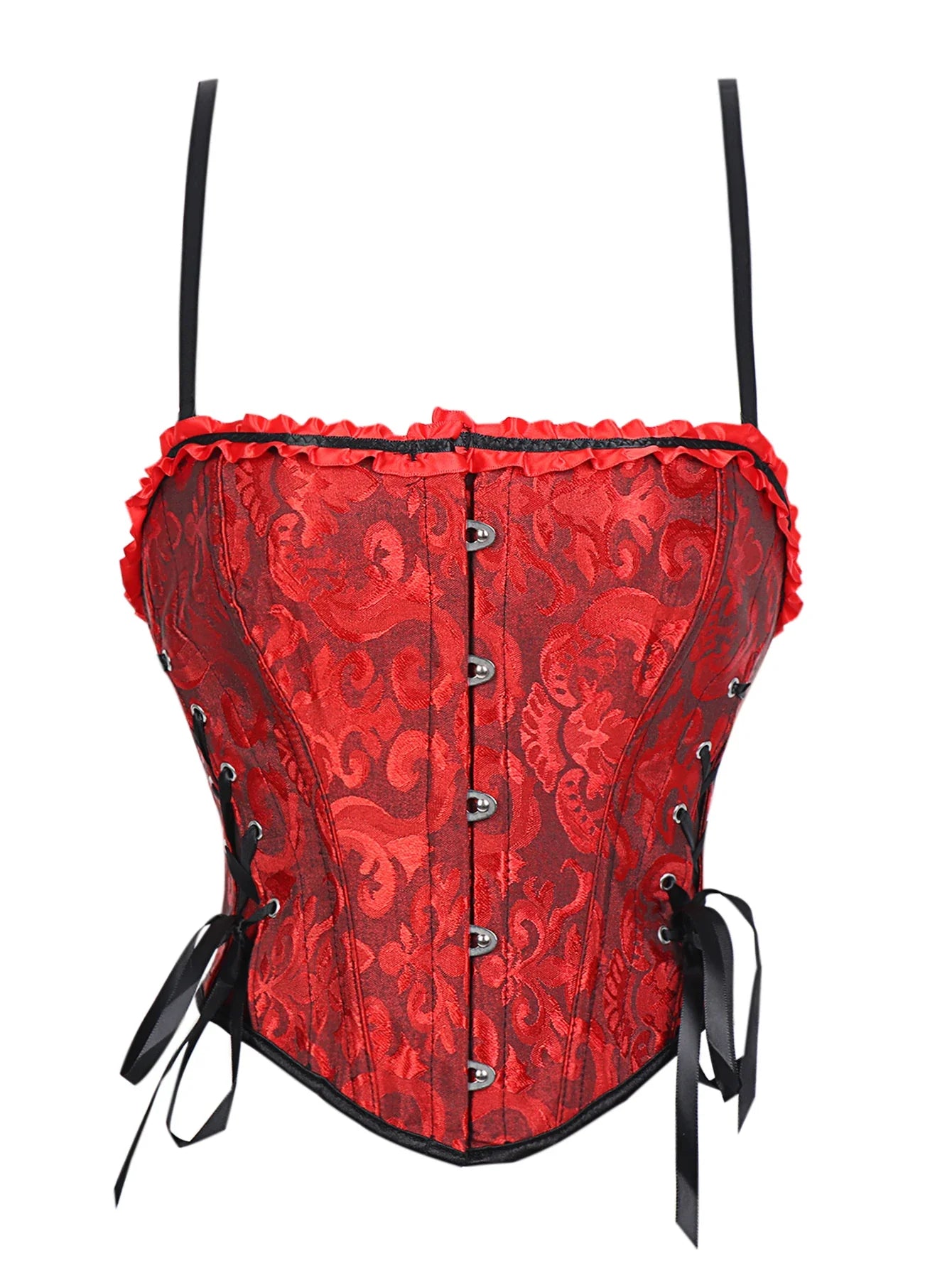 Double halter lace-trimmed corset for ladies a court shaping top