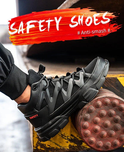 Autumn Work Safety Shoes Men Safety Boots Anti-smash Anti-stab Work Shoes Sneakers Steel Toe Shoes Male Work Boot Indestructible