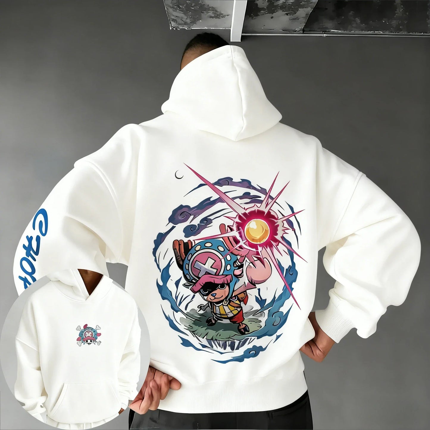 Anime Tony Tony Chopper Printed Hoodie Spring/Autumn Men's New Loose Casual American Street Hip Hop Parent Child Top