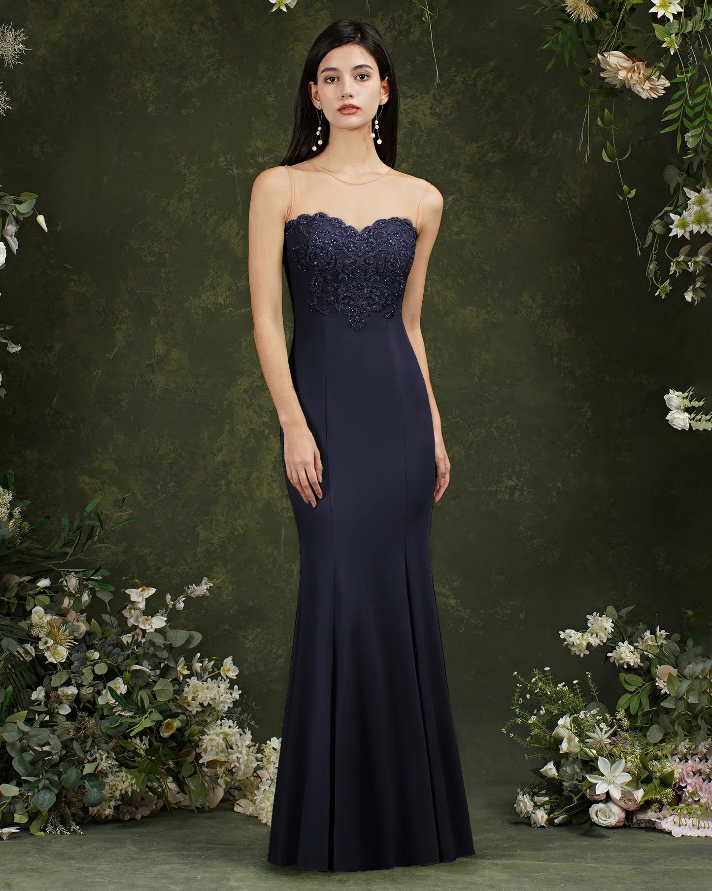 Women Mermaid Evening Dresses Mint Green Gold Appliqués Beads Sweetheart Illusion Backless Maxi Gowns Vestido de Festa