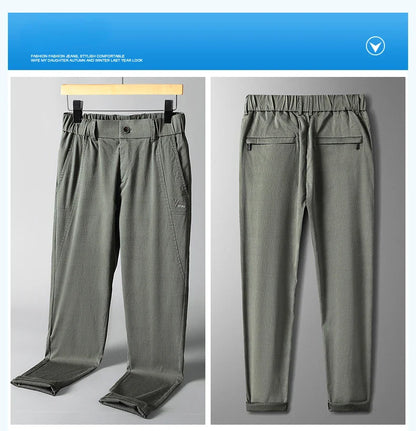 2025 Spring Thin Brand Men's Lyocell Pants Casual Business Straight Elastic Waist Comfortable Trousers Pants for Male