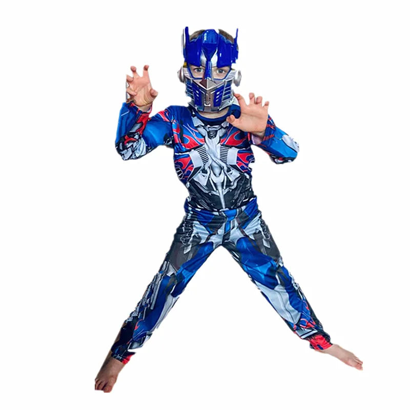Movie Character Transformer Robot Fantasy Muscle Costume Boys Girls Superhero Movie Character Costume Halloween Cosplay Mask Jum