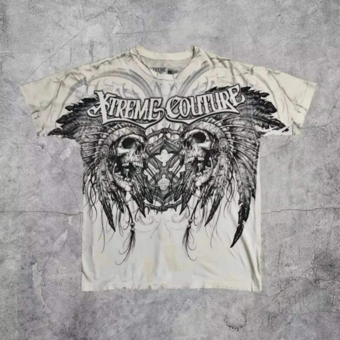 men's summer skull angel wing print comfortable and breathable round neck T-shirt outdoor street versatile top
