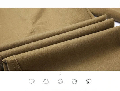 Men's Classic 100% Cotton Summer Thin Pant Autumn Thick Casual Bland High Waist Trousers Business Office Cargo Pants GOZBKF