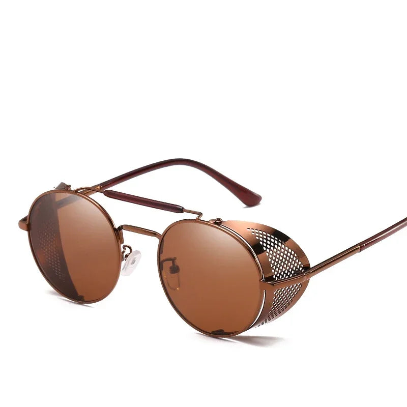 Retro Round Metal Sunglasses Steampunk Men Women Brand Designer Glasses Oculos De Sol Shades UV Protection