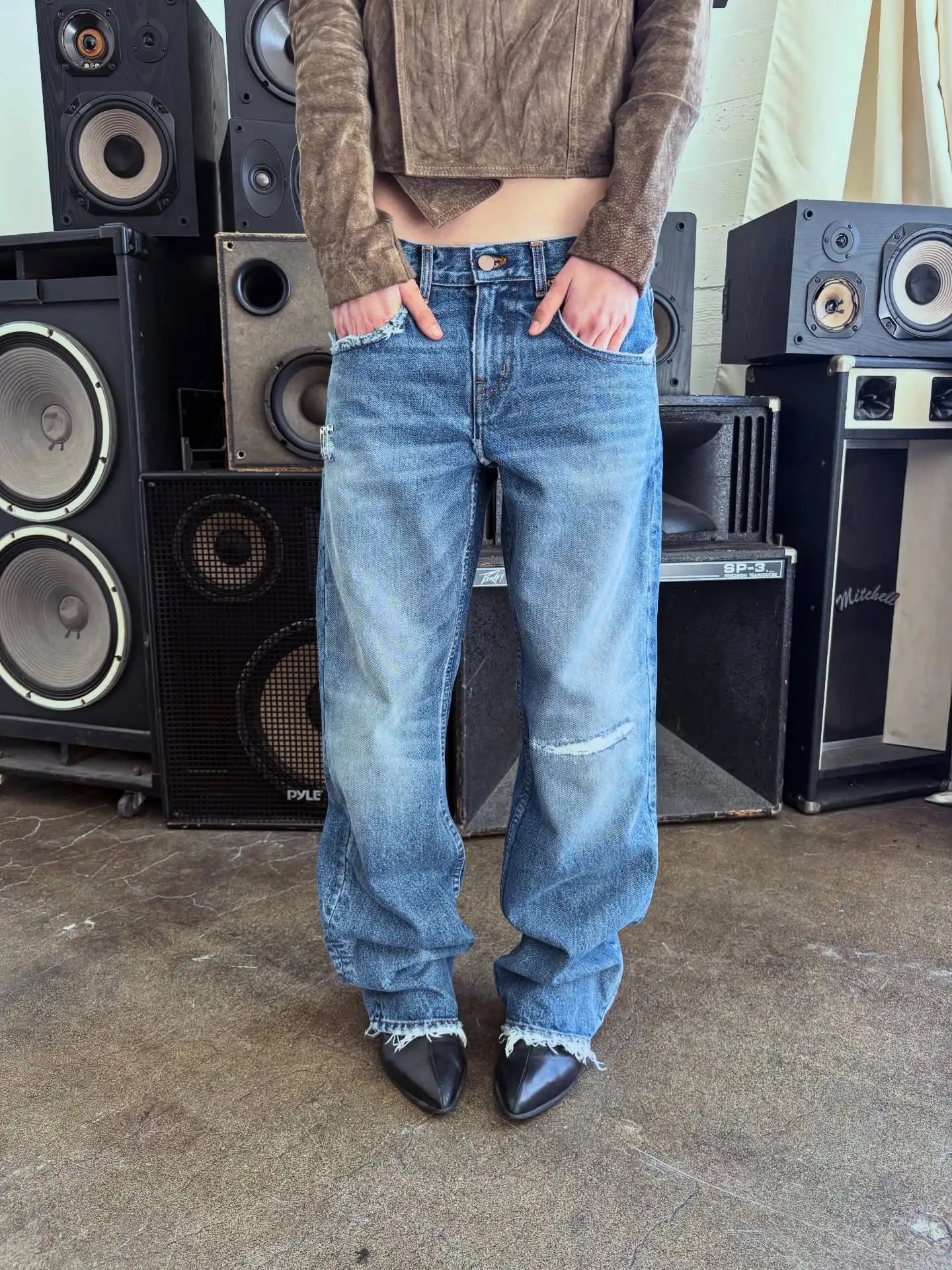Y2K Vintage Baggy Jeans Men Harajuku Streetwear Wide Leg Denim Pants American Style Distressed Rough Edges Unisex Ripped Jeans