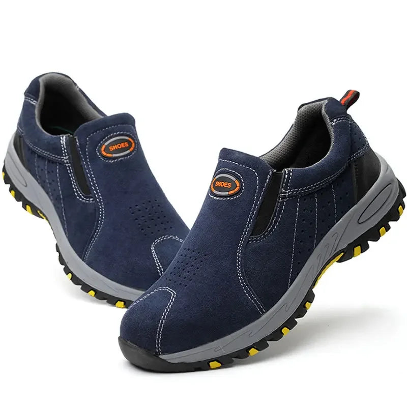Labour Protection Safety  Work Boots Anti-Smashing Anti-Puncture Welding Welder Industrial Steel Toe  Men Slip on  Sneakers