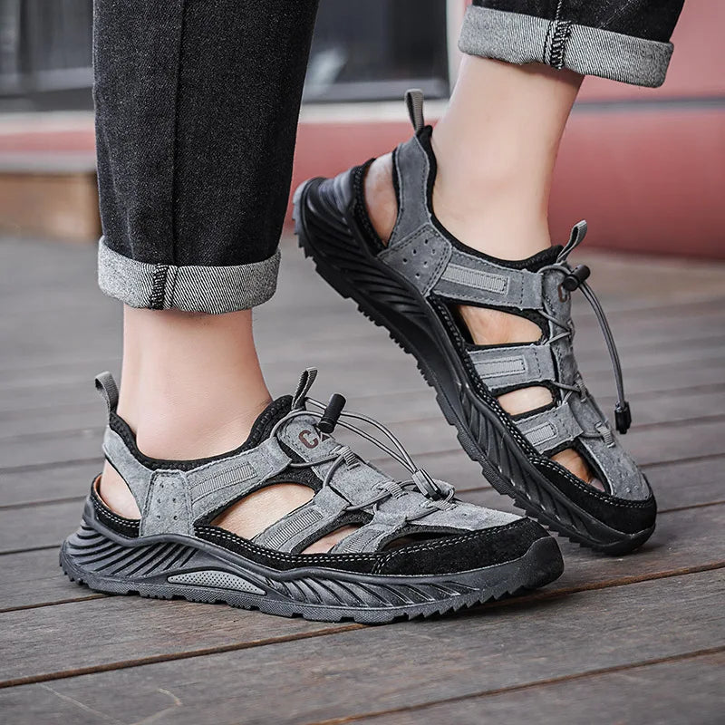 Mens Sandals Summer Outdoor Walking Fashionable Comfortable Soft Beach Water Shoes Daily Versatile Breathable Commuting Sneakers