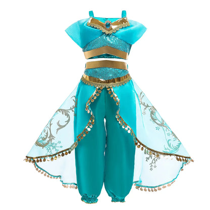 Girls Cosplay Costume Princess Dress Kids Magic Lamp Fancy Birthday Party Dresses Party Clothes 2-12Yrs