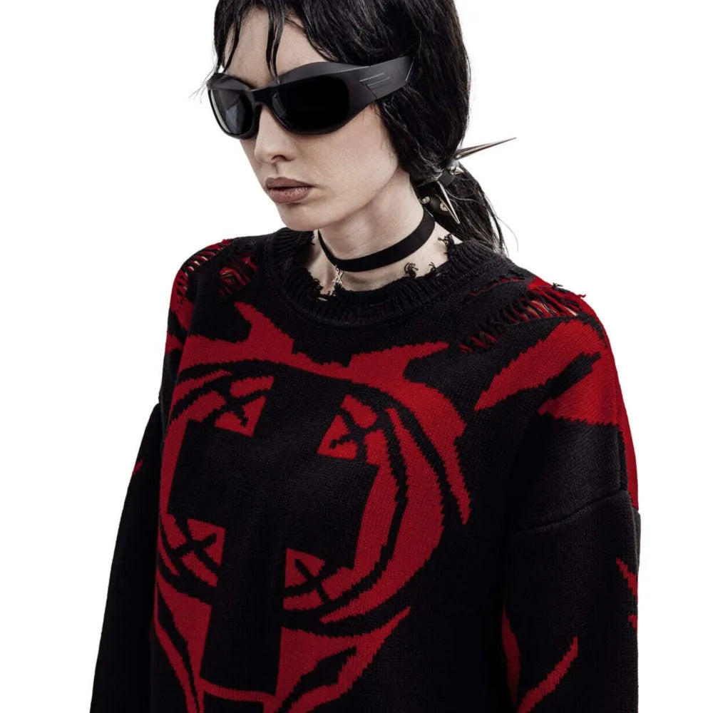 Suéter Gráfico Hip Hop New Order Masculino Inverno Malha Pulôver Mangas Compridas Tops Moda Harajuku Jumper Casaco Y2k Streetwear Roupa