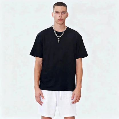2026 summer Men'S 100% Cotton T-Shirt  Casual Short-SleeveRound Neck Retro comic style Versatile for Loose Y2K Harajuku shirt