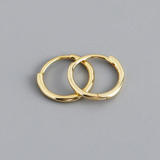 925 Sterling Silver Minimalist Glossy Circle Hoop Earrings for Women Fashion Simple Ear Bone Piercing Jewelry Accessories
