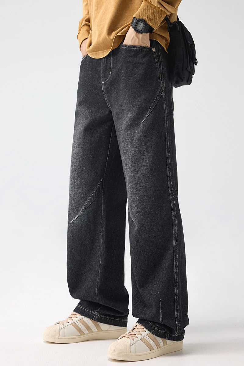 Men's Trendy Jeans All-Season Cotton Blend Straight-Leg Pants - Fashionable Minimalist Versatile Casual Denim Trousers M-4XL