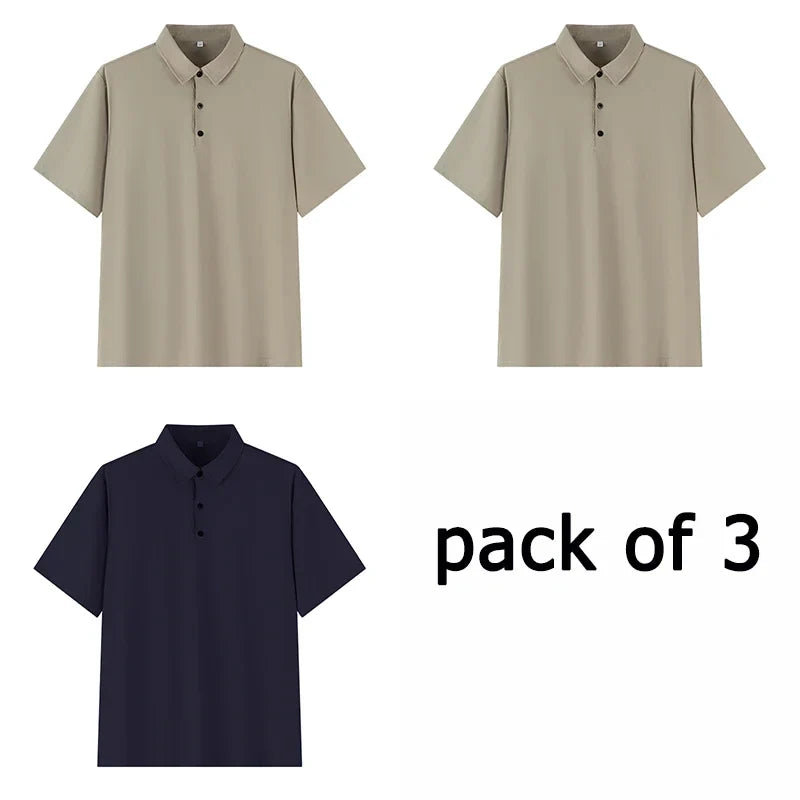 Polo Shirt Men Plus Size 4XL 5XL 6XL 7XL Short Sleeve Knitted Polo Shirts Loose Polos Oversized Tops Big Size Men Clothing T シャツ