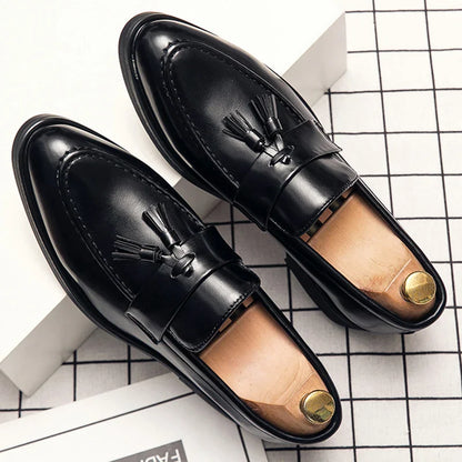 Tassel Wedding Leather Shoes Men Classic Formal Leather Loafers Male Dress Casual Business Shoes For Men Social Brogues Shoes