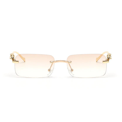 rimless sunglasses UV400 fashion square metal glasses for men women designer man's brand sun glasses shades for outdoor